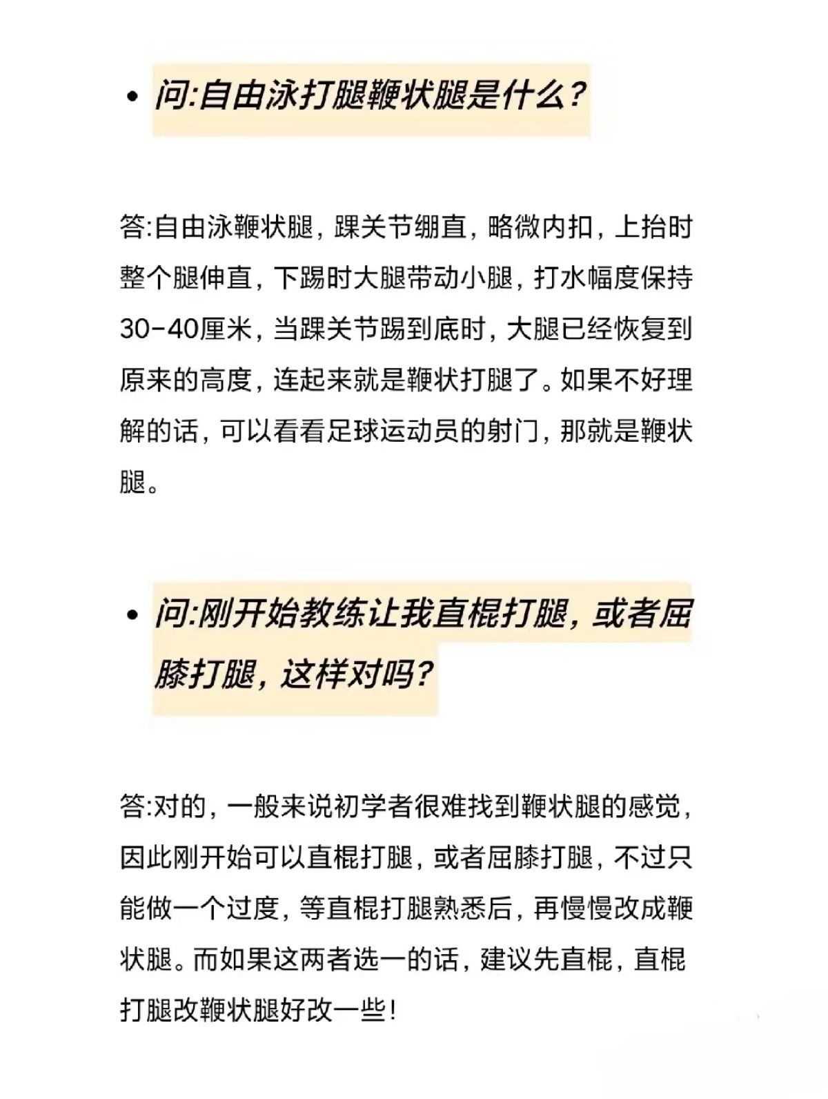 什么是自由泳鞭状打腿?