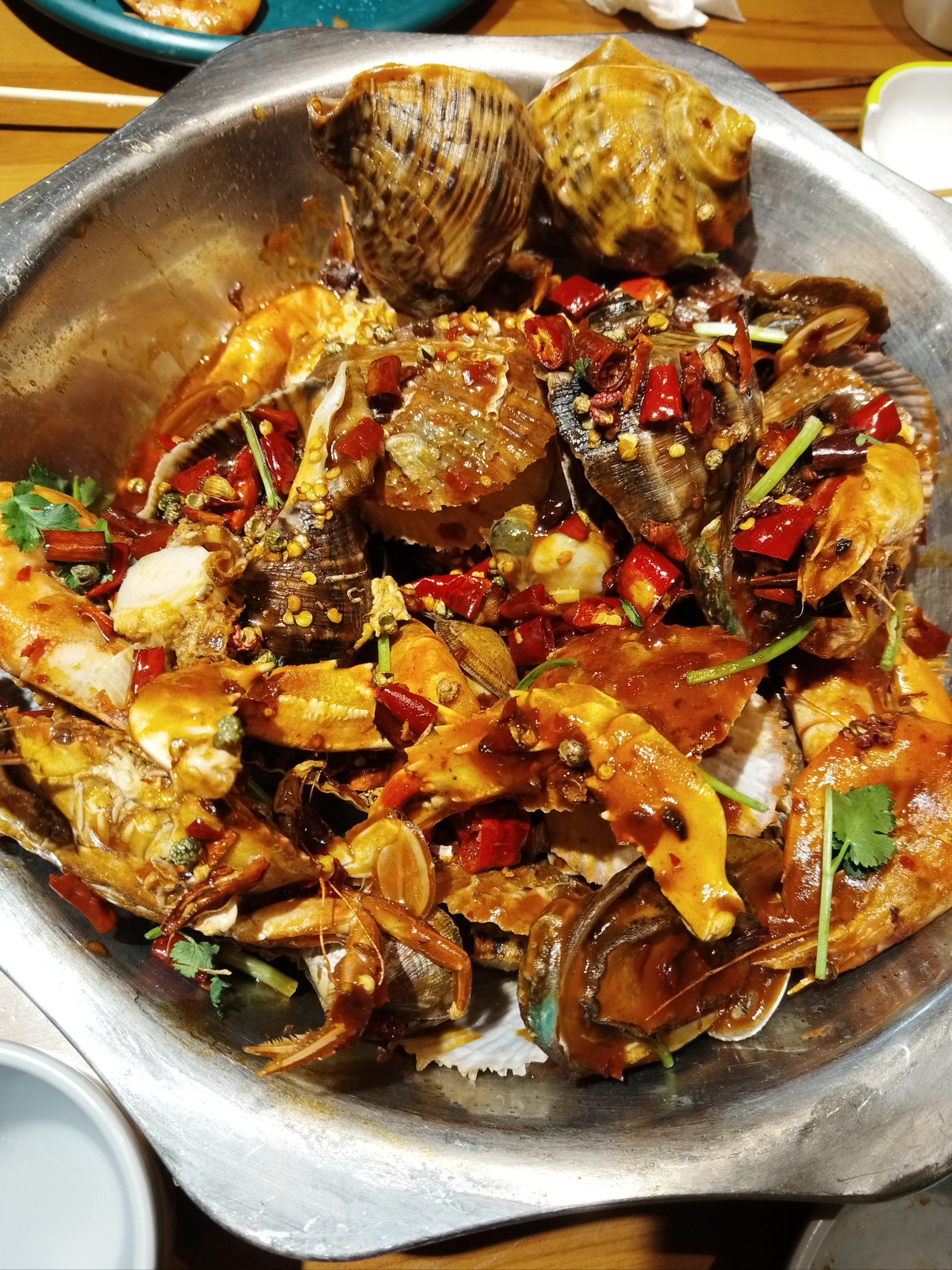 点了个麻辣海鲜大咖,做的挺好吃的还新鲜