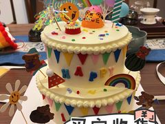4寸双层复古手绘玫瑰-橙呦·私人定制生日蛋糕