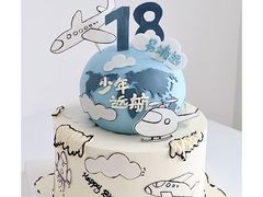 -咖咖熊蛋糕定制·英国蓝风车动物性淡奶油