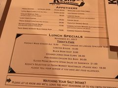 菜单-Keens Steakhouse