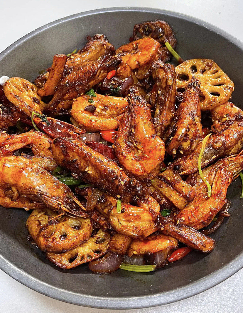 香辣干锅虾这么做真的好吃哭了