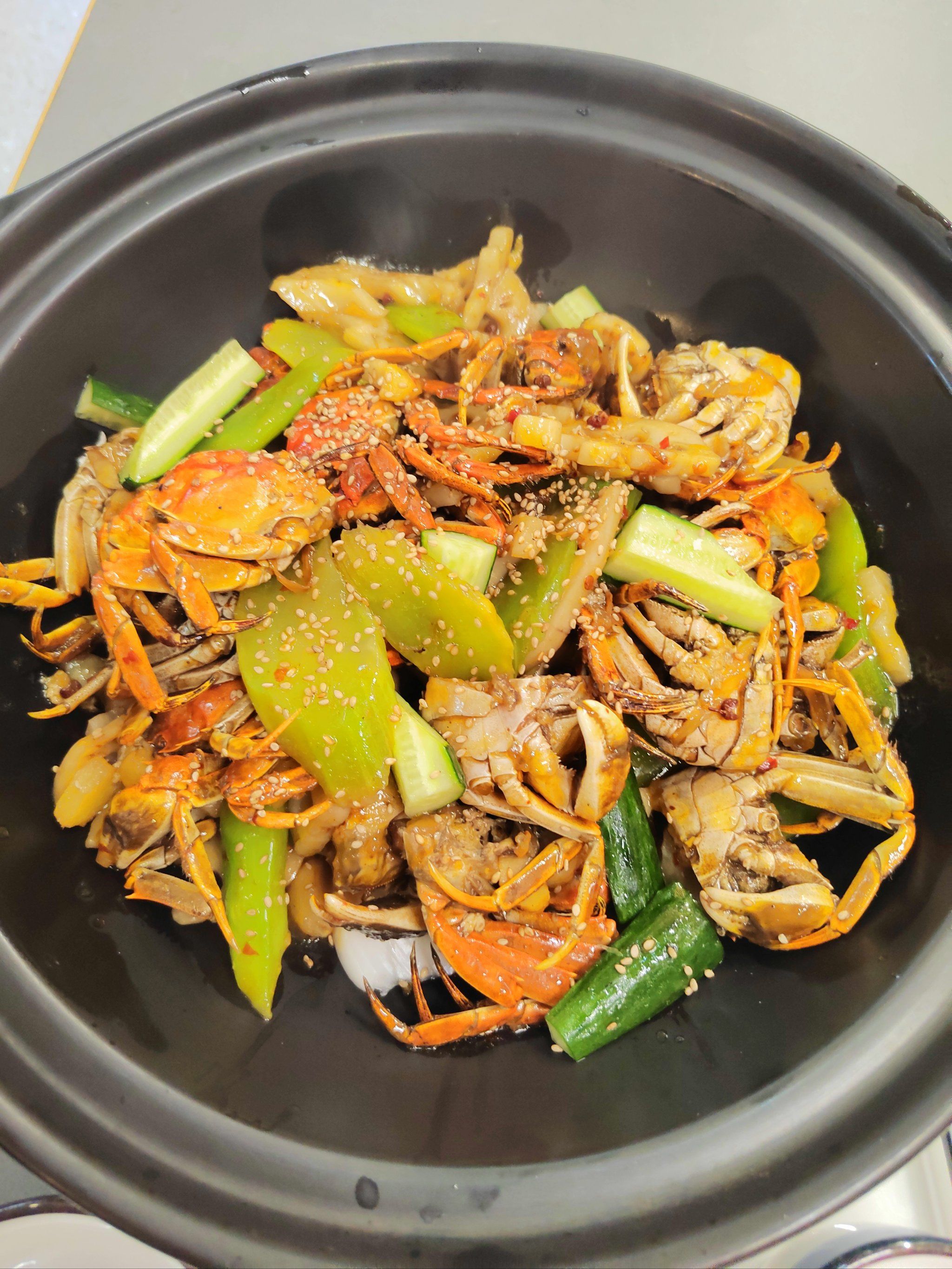 干锅螃蟹,有意思!