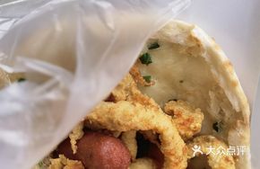 Scallion Oil Flatbread + Crispy Chicken + Hot Dog