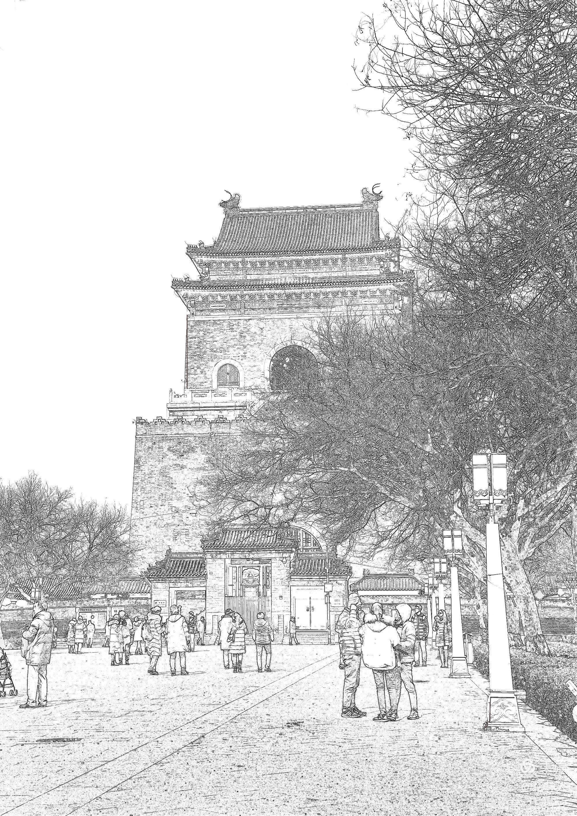 n#0元玩转这座城 #漫步老北京胡同 #铅笔画