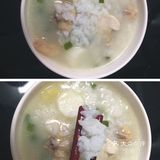 鬼怪[鬼脸]健脾养胃食谱系列：淮山鸡肉粥。