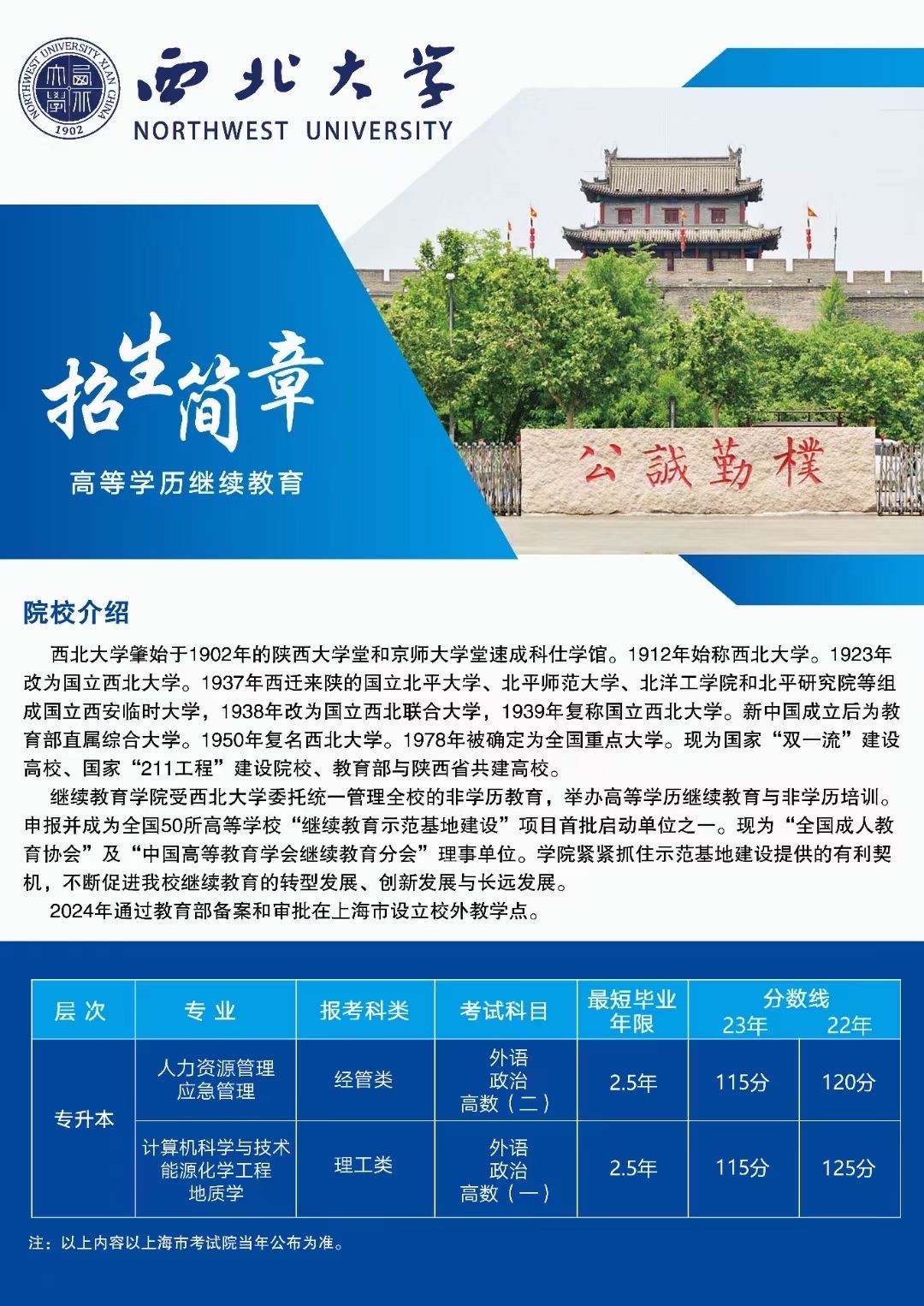 西北大学继续教育