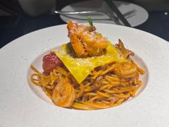 韩式辣奶油芝士虾仁意面-上岛咖啡(珠园店)