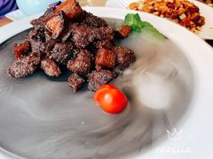 黑椒菌菇煎牛肉粒-天和晟新京菜.水煮鱼.湘土菜(国展店)