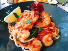 香烤大虾番茄菠菜意面-MIKAKU(万达广场上海宝山店)