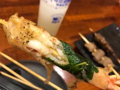 苏叶烤鸡皮虾-鸟串烧Yakitori