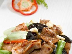 9.生菜梗双耳炒雪花猪肉68元例-金泽广进饭店