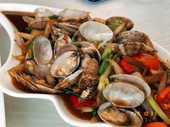 姜葱炒花甲-覃记海鲜美食餐厅