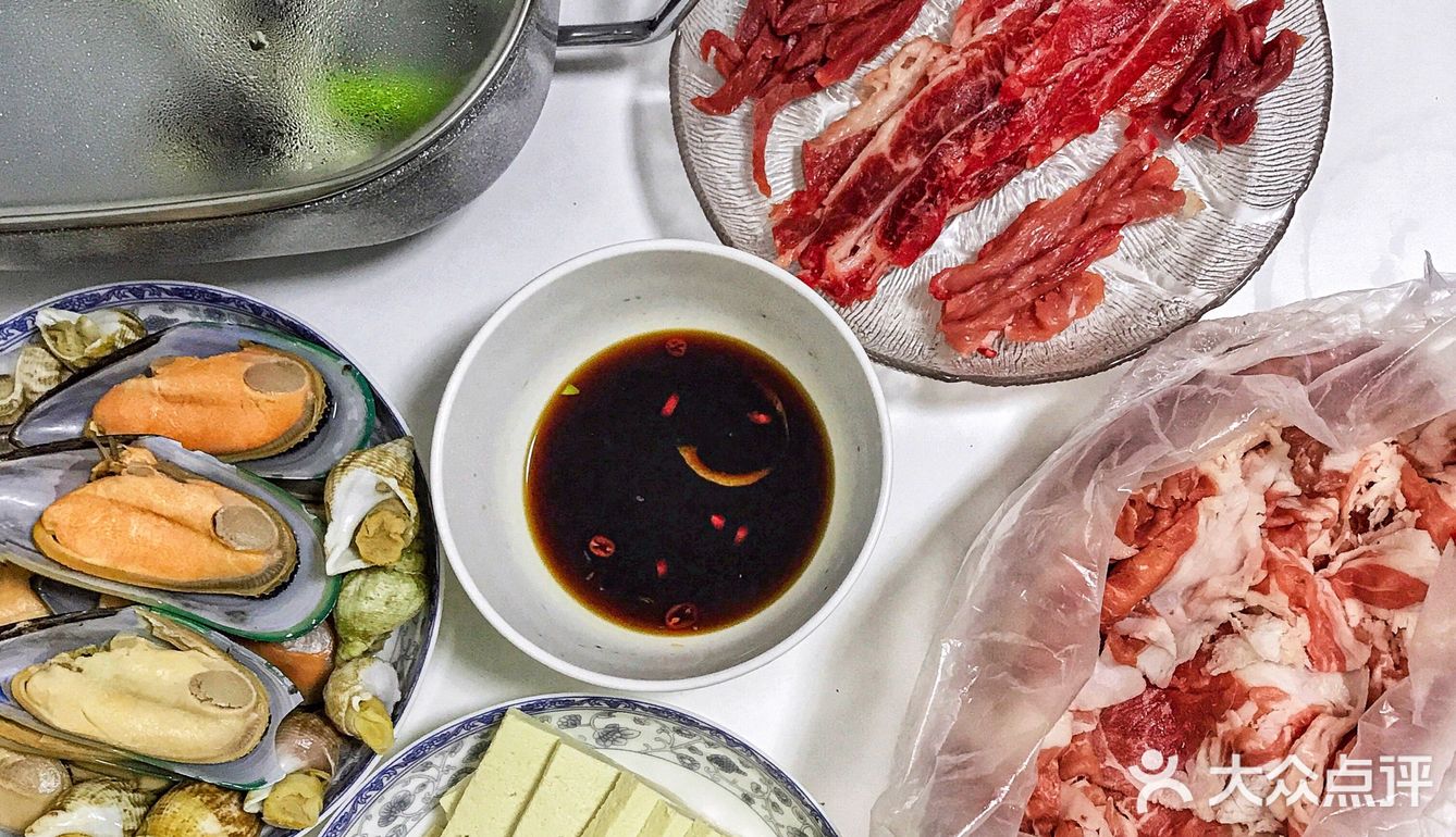 ㊙️餐厅级蘸汁の宅家自嗨来顿海鲜牛羊涮锅✔️
