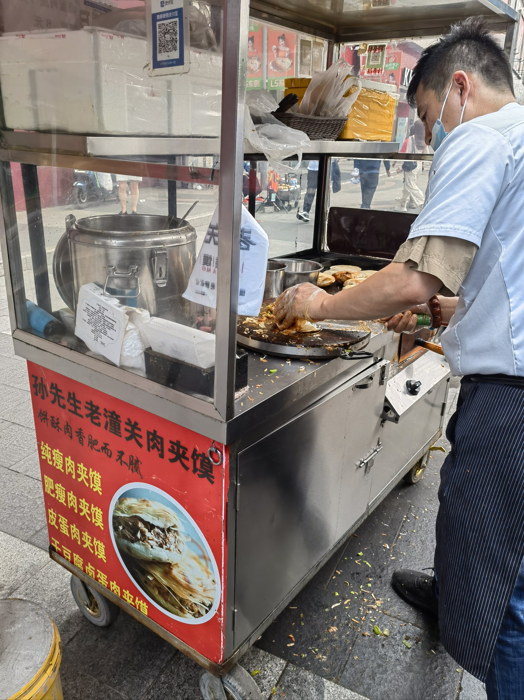 肉夹馍摆摊照片图片