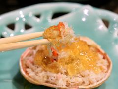 籽蟹配醋冻紫苏花-璞御·海鲜·雪花牛肉局(宾水西道店)