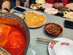 浓厚鲜美番茄炸蛋锅小锅-金龙大四喜牛肉火锅