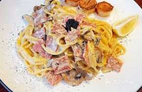 Truffle Cream Scallops Pasta