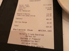 账单-莫尔顿牛排坊(威尼斯人店)