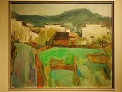 宋贤珍·油画《樟树晚炊》-上海油画雕塑院