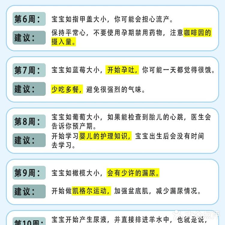 🔥新手妈妈必看👉🏻怀孕每周注意事项❗