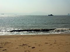 船 海浪 沙滩-白城沙滩