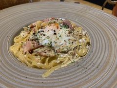 奶油培根意面配水波蛋-Cyclus Craft Kitchen薩克思手工厨房