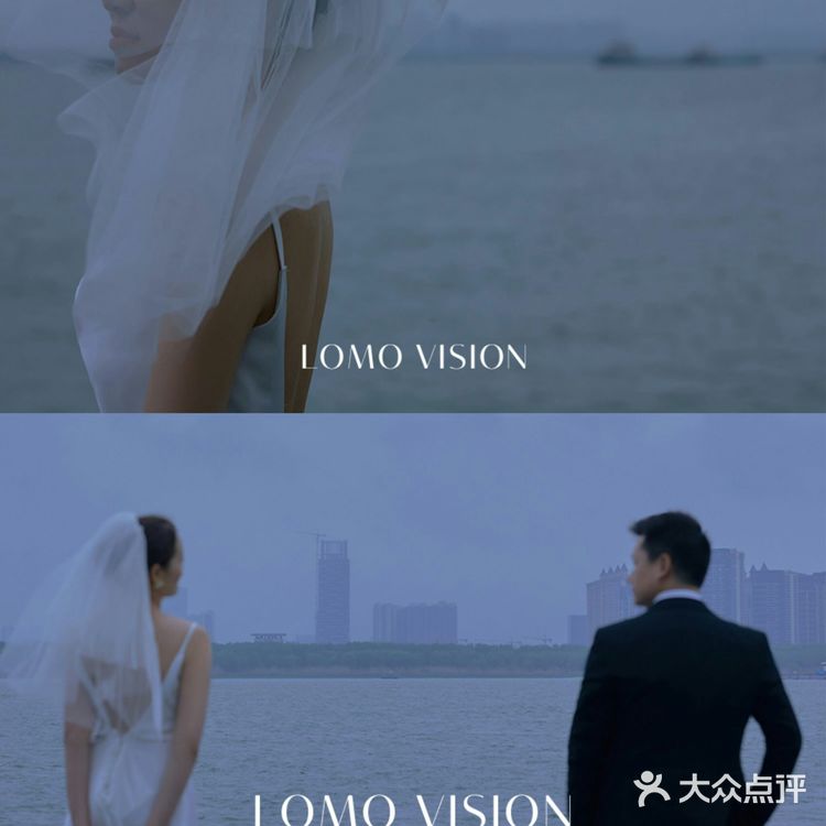 阴天下拍的电影感婚纱照🔵雾霾蓝太高级了