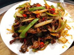 炒鸡胗-北京龙庆四季香农家饭庄·灶台鱼·碳烤虹鳟鱼(龙庆峡店)