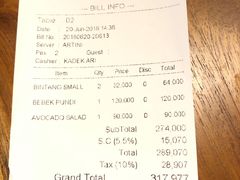 账单-Pundi Pundi Restaurant