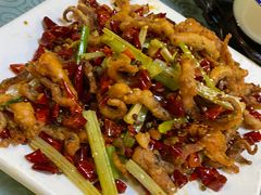干煸鱿鱼须-大眼锅贴水饺(河东店)