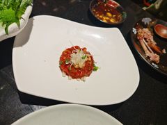 生鸡蛋拌牛肉-王鼎精致料理铁板烧(世博源店)