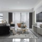 大部分面积下沉式吊顶做无主灯设计