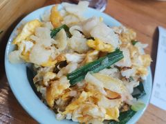 笨鸡蛋炒拨烂子-老平遥饭馆