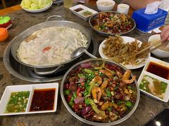 干锅排骨拼虾-迎三江菌汤兔(星桥街西段店)