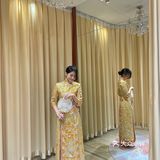 东莞试纱｜自带光圈的金色秀禾 气场全开