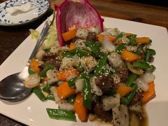 火龙果百合炒牛柳-上楼私房菜(院士路店)