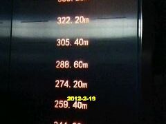 电梯间的海拔高度显示-紫峰大厦