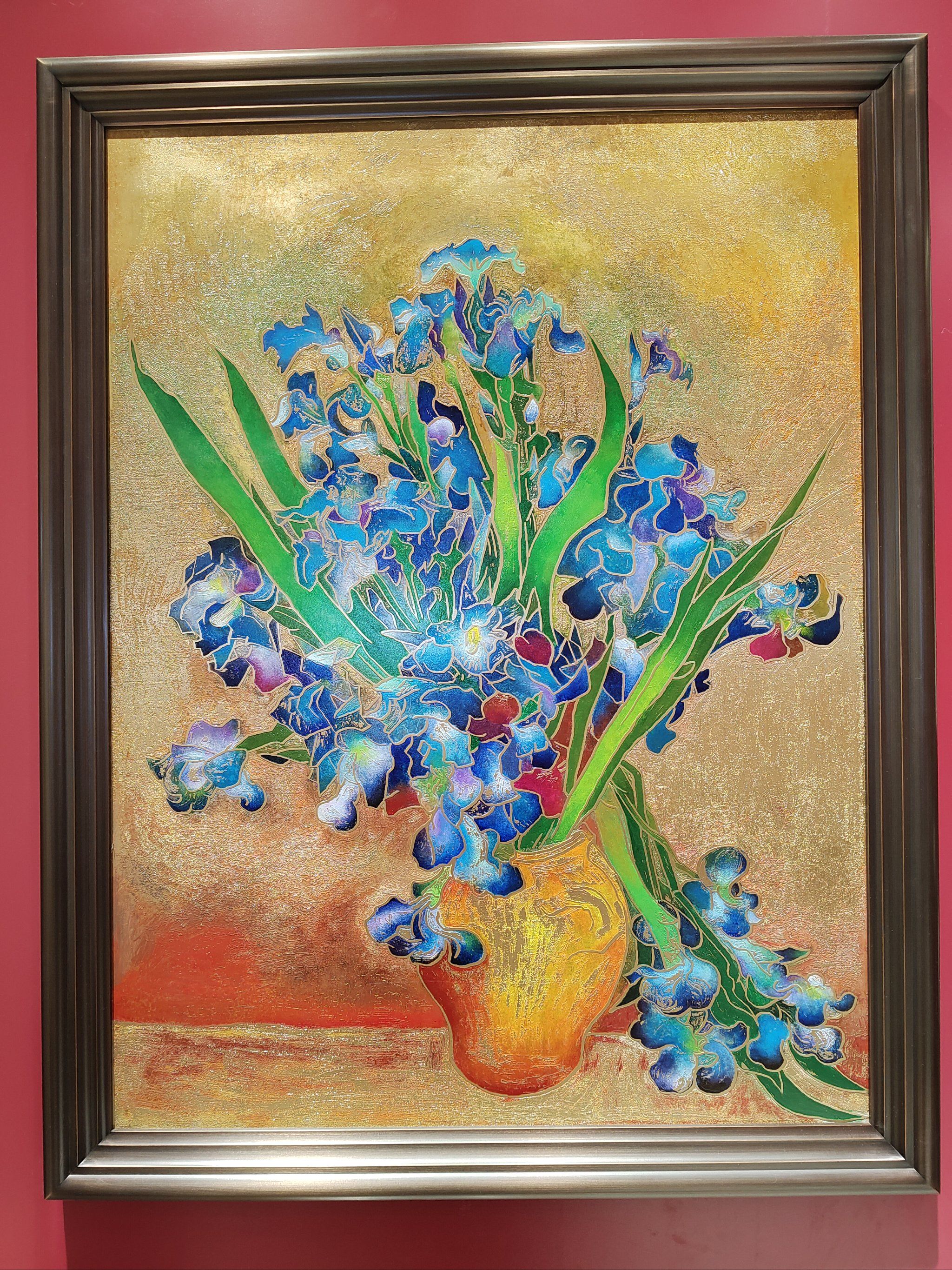 朱炳仁铜壁画  鸢尾花