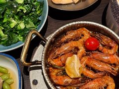 橄榄油蒜香煎虾-庐灶江南·江南菜·四合院Bistro(东直门·华侨夜泊君亭店)