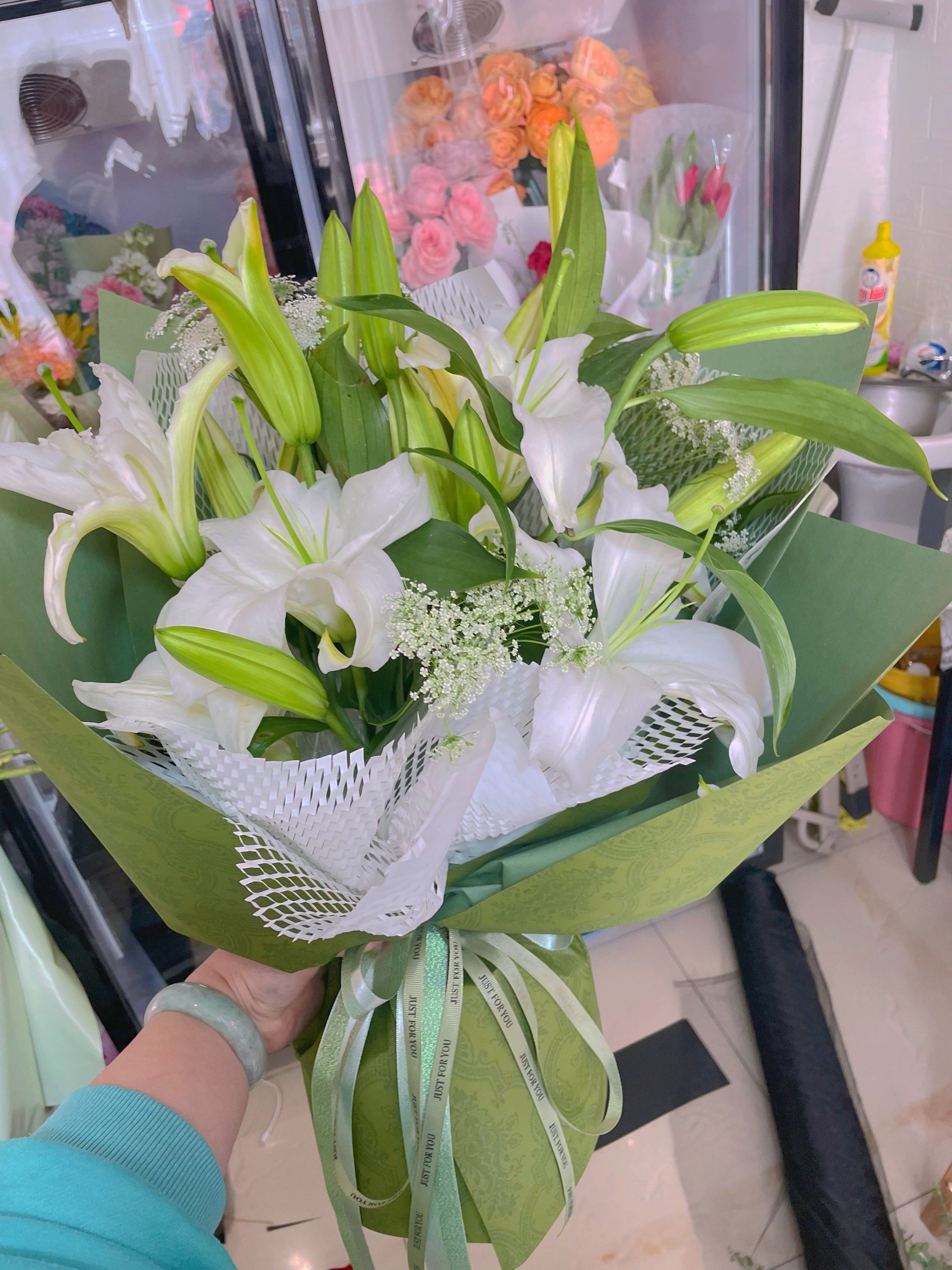 百合花 #白绿色系花束