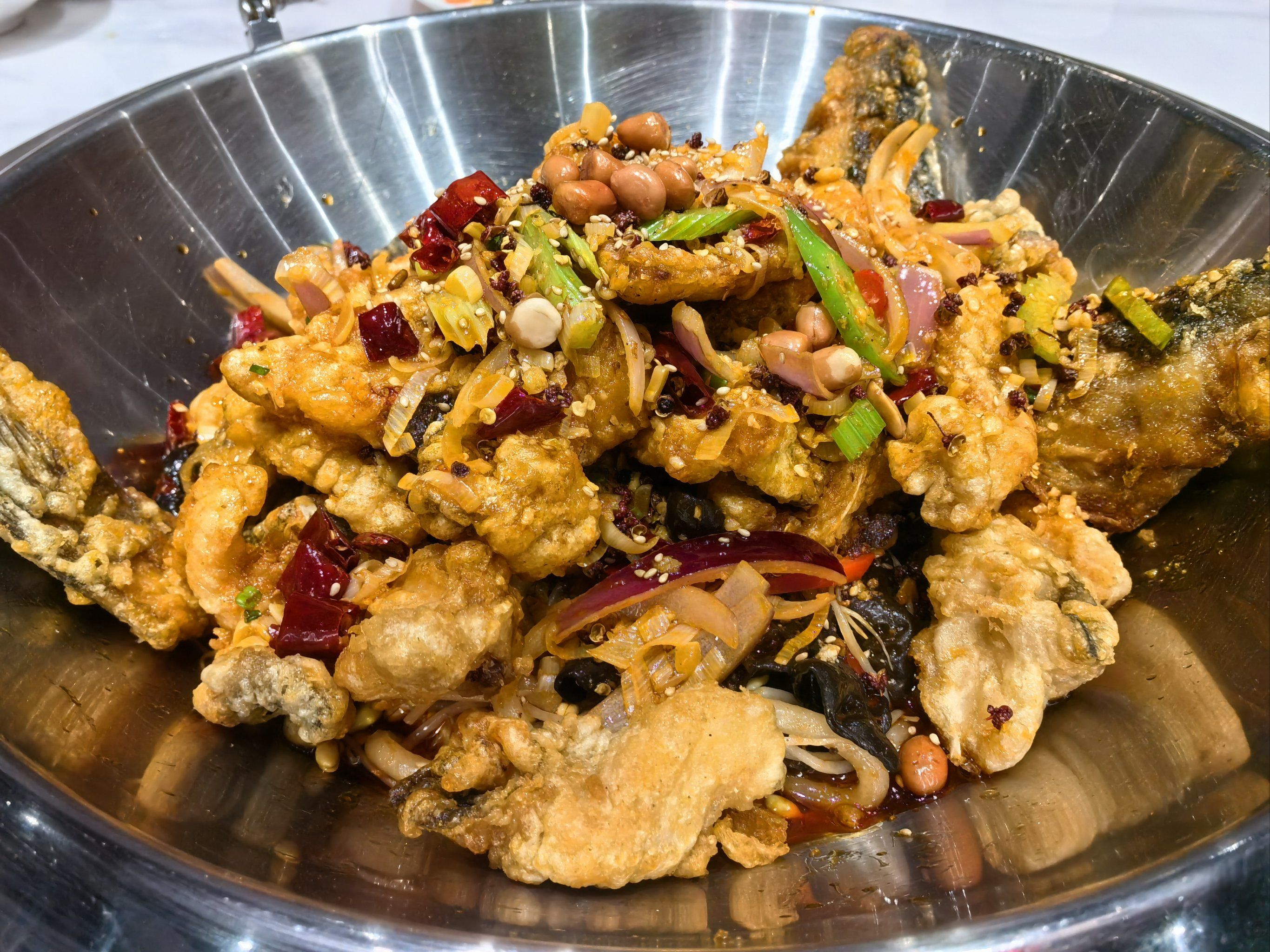 兰州美食|竹园村的炝锅鱼