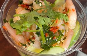 Sour Cabbage Lemon Shrimp Shot Cup