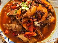 坨坨大虾双拼猪肝-十面欢腾·海鲜面·台式Bistro(长乐路店)