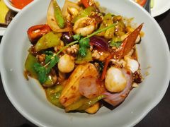 泰式香辣虾酱炒鱿鱼-大头虾越式风味餐厅(光明广场店)