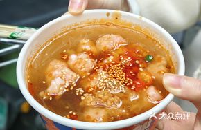 Sour Soup with Shrimp Balls and Noodles