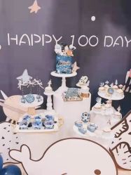 -团子宝宝宴派对百日宴生日布置策划·求婚策划·气球布置别墅民宿