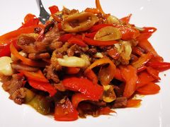 红椒花猪肉炒鲍片（例）-南景饭店(万家丽路店)
