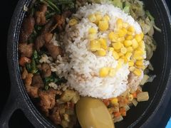 蒜苔肉烧饭-郑州大学荷园二餐厅