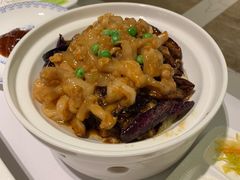 虾仁牛蹄筋茄子煲-同喜烤鸭店(光芒店)